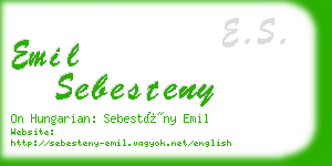 emil sebesteny business card